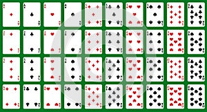 vector set of playing cards. poker, casino