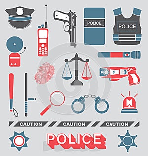 Vector Set: Police Officer and Detective Icons
