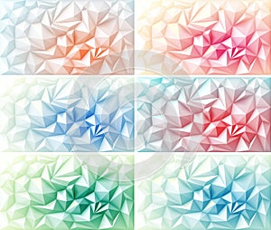 Vector Set of Polygon Abstract Polygonal Geometric Triangle Multicolored Backgrounds