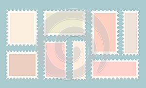 Vector set of postage stamp templates
