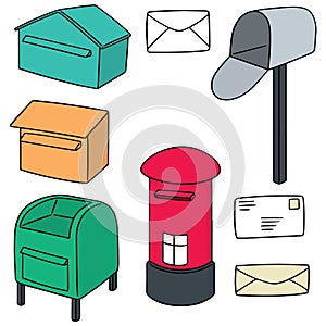 Vector set of postbox