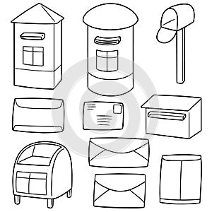Vector set of postbox