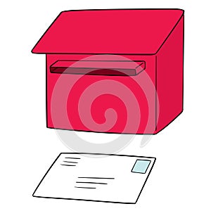 Vector set of postbox and envelope