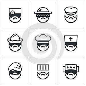 Vector Set of Profession People Icons.