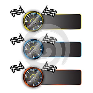 Vector set of racing emblem motorsport concept