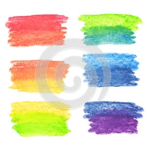Vector set of rainbow watercolor banners
