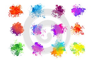 Vector set of rainbow watercolor Brush.