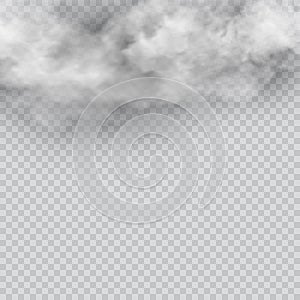 Vector set of realistic isolated cloud on the transparent background.