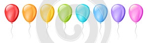 Vector set of realistic isolated colorful balloons