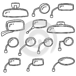 Vector set of rear view mirrors