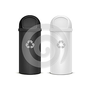 Vector Set of Recycle Bins for Trash and Garbage