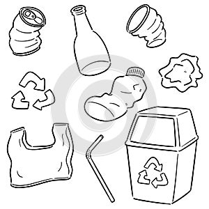 Vector set of recycle garbage