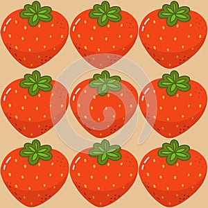 Vector set of red juicy strawberries. Hand drawn food illustration. Fruit print. For postcards, greetings, cards, logo. Summer swe