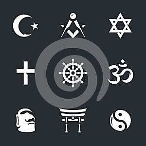 Vector Set of Religion Icons.