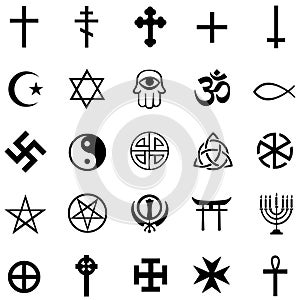 Vector set of religious symbols