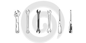 Repair Tools Icon Set Vector Illustration