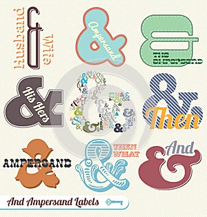 Vector Set: Retro Ampersand Labels and Stickers