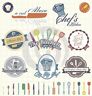 Vector Set: Retro Chef Labels and Icons