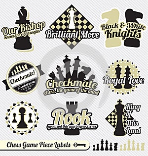 Vector Set: Retro Chess Labels and Stickers