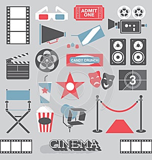 Vector Set: Retro Cinema Icons and Symbols