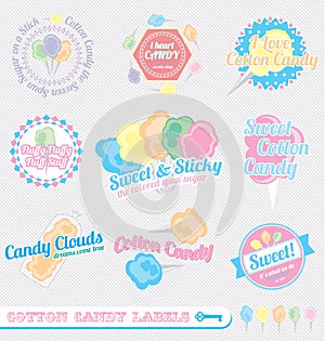 Vector Set: Retro Cotton Candy Labels photo