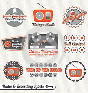 Vector Set: Retro Recording Labels and Stickers