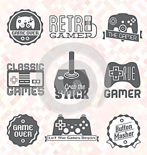 Vector Set: Retro Video Game Labels and Icons