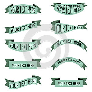 Vector set of ribbons banners with place for text