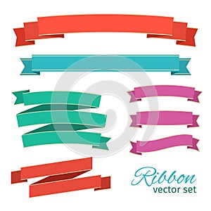 Vector set of ribbons vintage style for design