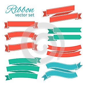 Vector set of ribbons vintage style for design