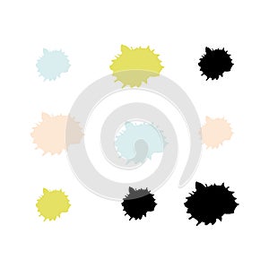 Vector set of round colored banners isolated on background.