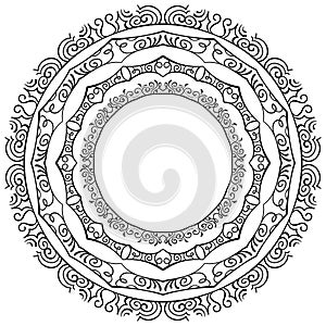 Vector set of round frames on a white background