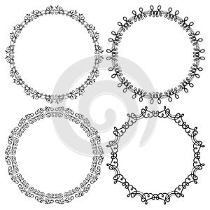 Vector set of round frames on a white background