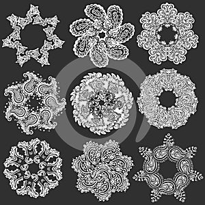 Vector set of round pattern