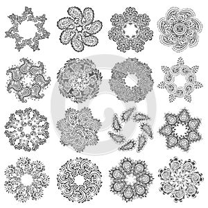 Vector set of round pattern