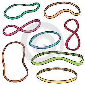 Vector set of rubber band