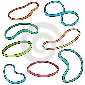 Vector set of rubber band