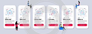 Vector Set of Science icons related to Blood donation, Coronavirus vaccine and Coronavirus spray. Vector