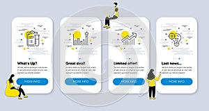 Vector Set of Science icons related to Efficacy, Demand curve and Medical analyzes. Vector