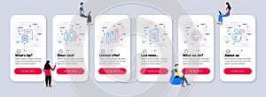 Vector Set of Science icons related to Oil barrel, Graph chart and Gear. Vector