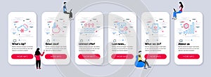 Vector Set of Science icons related to Report, Snow weather and Evaporation. Vector