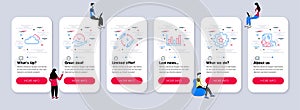 Vector Set of Science icons related to Vaccination schedule, Settings gear and Cloudy weather. Vector