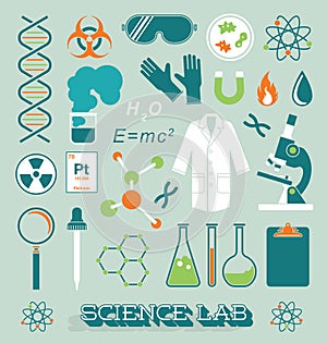 Vector Set: Science Lab Icons and Objects