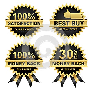 Vector Set of Seals, Money Back, Satisfaction...