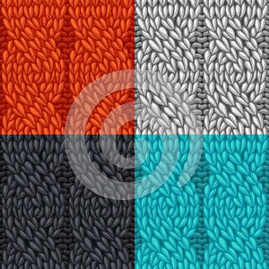Vector set of seamless cable patterns.