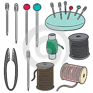 Vector set of sewing accessories