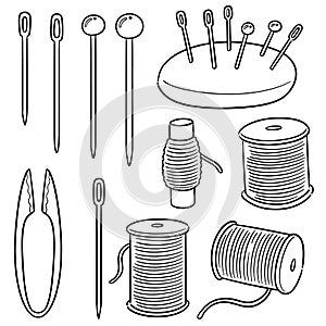 Vector set of sewing accessories