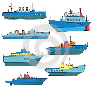 Vector set of ships