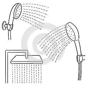 Vector set of shower