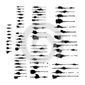 Vector Set of Sixty Five Ink Puddled Brushes